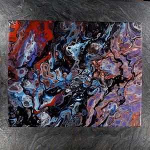 Acrylic Pour Painting 11x14 Clear coated
